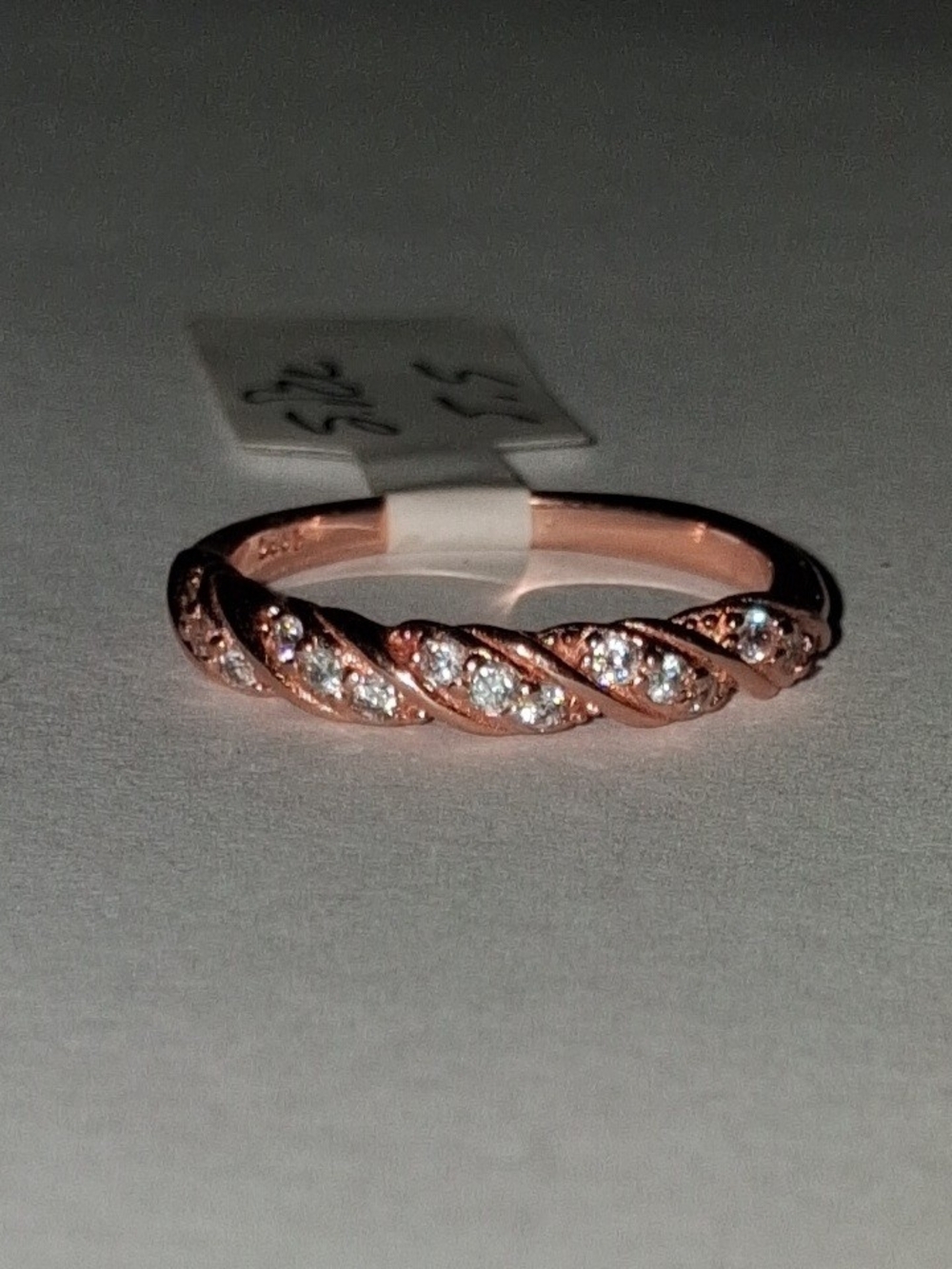Rose Gold Twisted Pavé Crystal Band